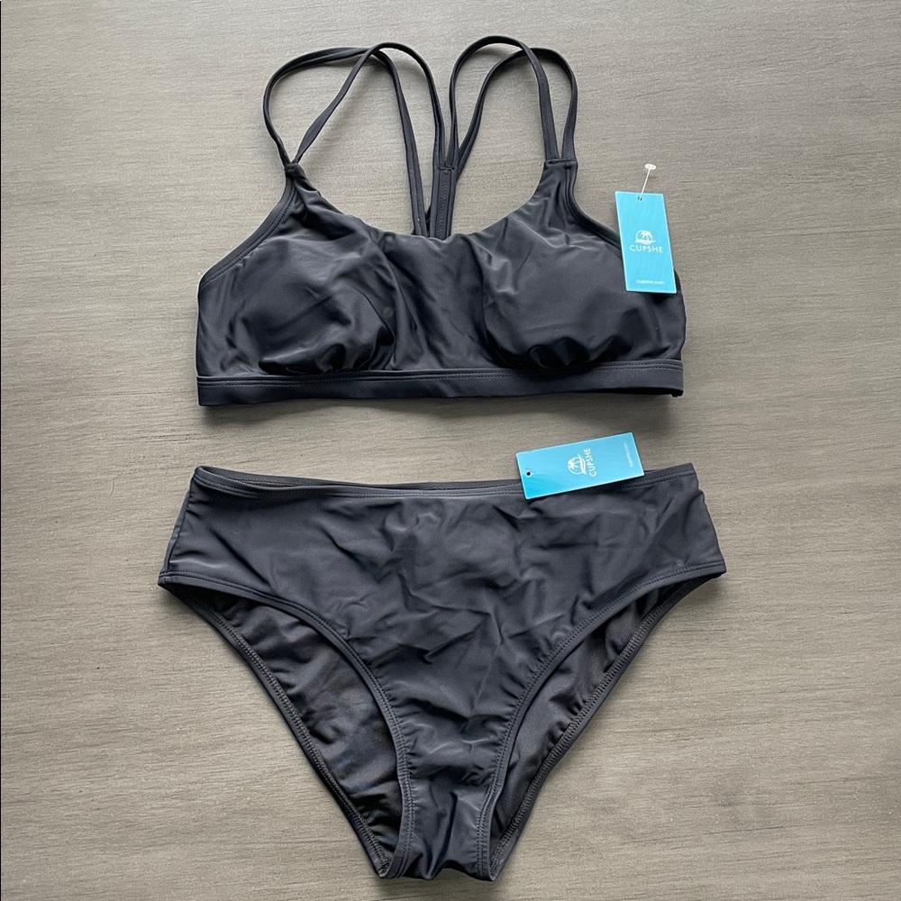 Cupshe Black Bikini Set